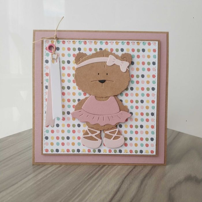 Kartka na roczek, urodzinki dla dziewczynki, ręcznie robiona