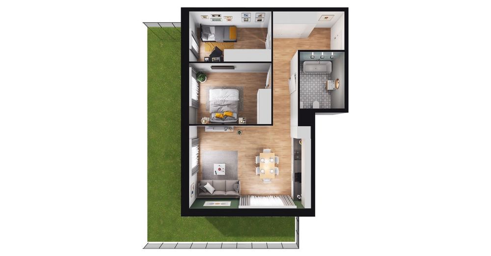 3-pokojowe mieszkanie 60m2 + ogródek