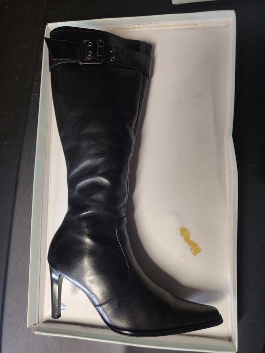 Buty kozaki czarne na szpilkach 36