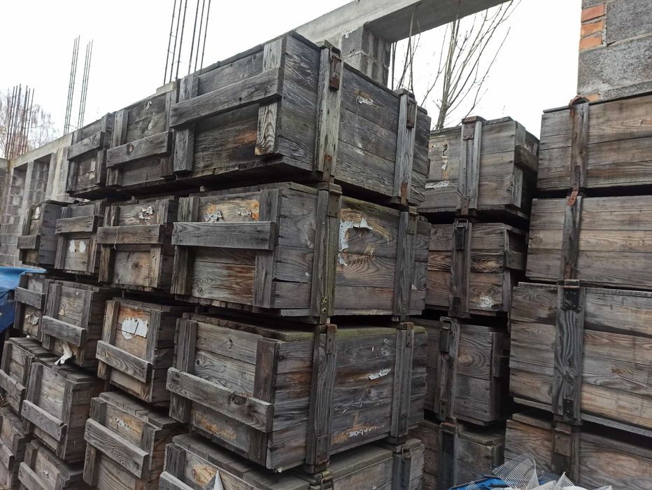 Drewniana skrzynia wojskowa 76x 55x 36cm