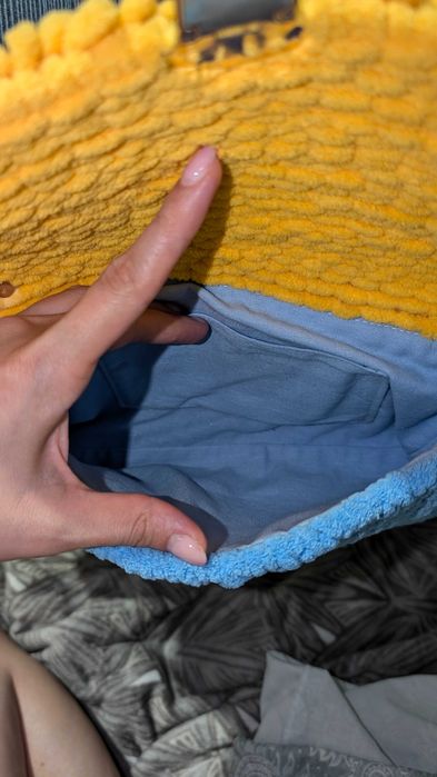 Pluszowa torba, dzianinowa.