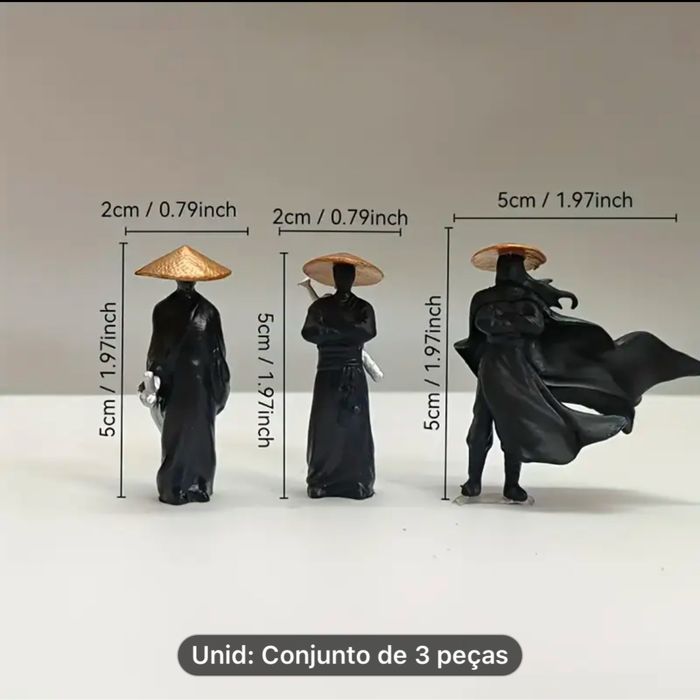 Conjunto de Estátuas Ninja - Miniaturas de Mestre da Espada