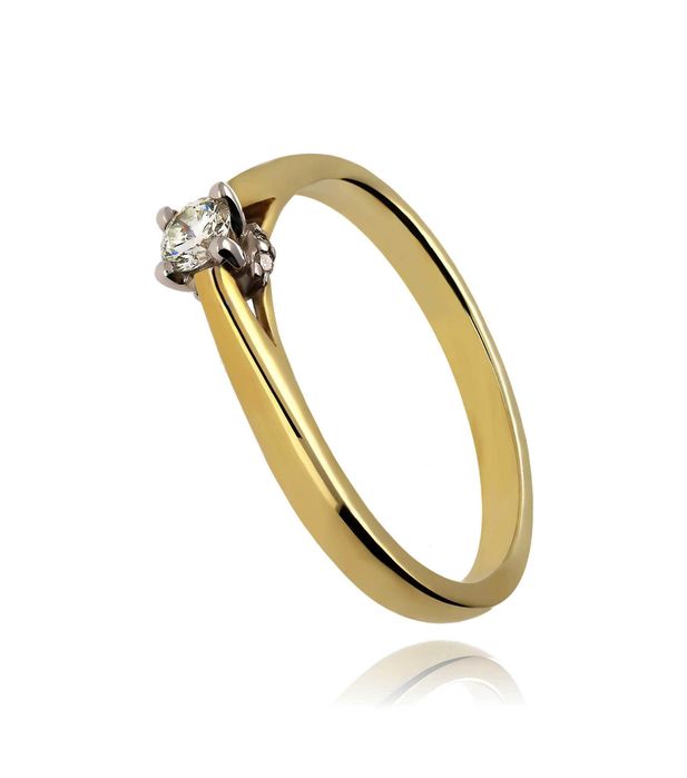 Złoty Pierścionek 585 14k brylanty 0.17ct RS0405