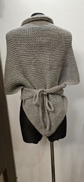 Chusta wełniana szara Handmade