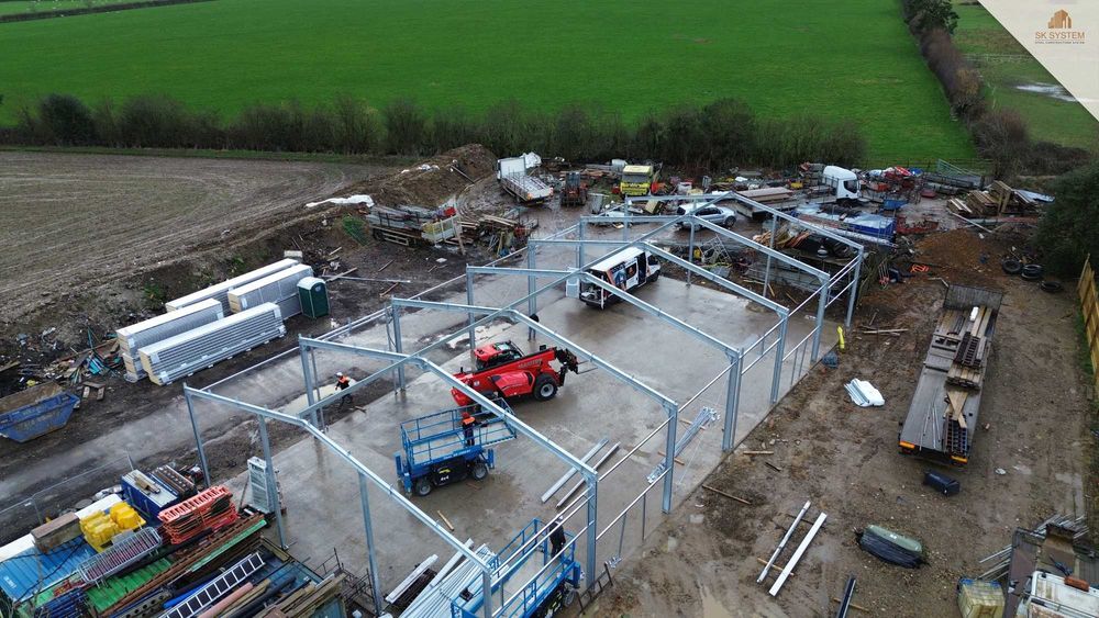 Hala 450 m2 stalowa magazyn warsztat płyta konstrukcja SK SYSTEM