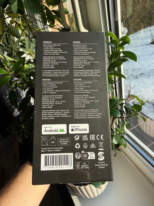 Słuchawki bezprzewodowe nauszne Marshall Major V Bluetooth brązowe