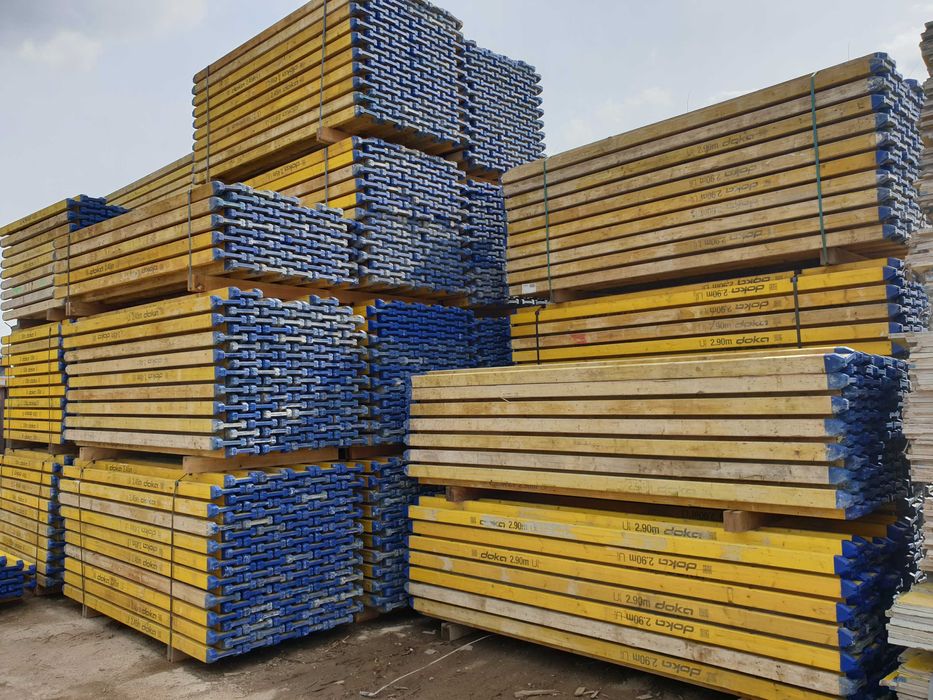 Dżwigar DOKI Blaty Sklejka Stemple Podpory Trójnóg Głowice Rusztowania