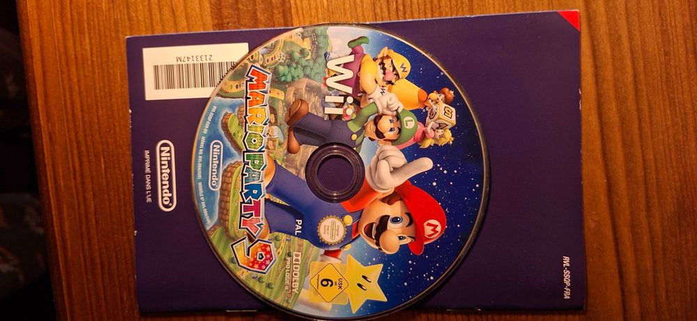 Mario Party 9 Wii em estado satisfatório geral com caixa e manual