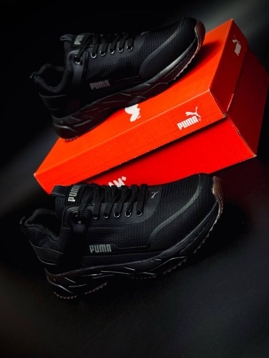 Крассовки Пума кожаные / черные кроссовки Puma демисезон /мужские Puma