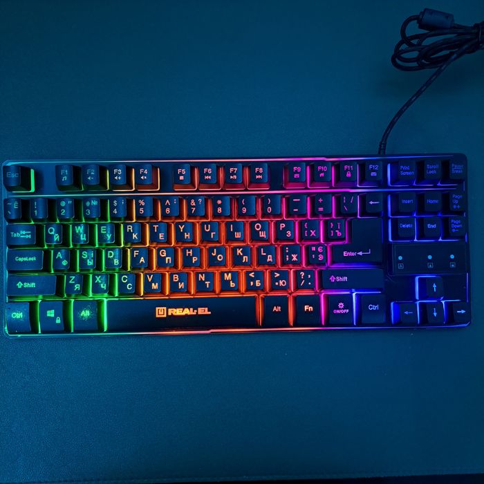 Клавіатура REAL-EL Gaming 8710 TKL Backlit Ukr Black