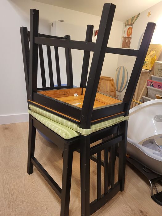 IKEA BJURSNÄS stół + 4 krzesła STEFAN | czarno-brązowy
