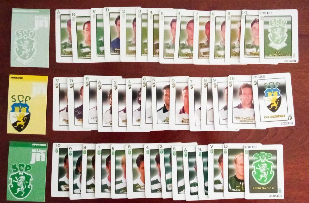 18 baralhos de Cartas Liga JN da época 97/98