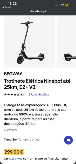 Trotinete electrica 2 meses de uso