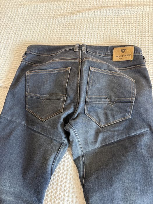 Calças jeans Rev’it para mota tam34 com proteções