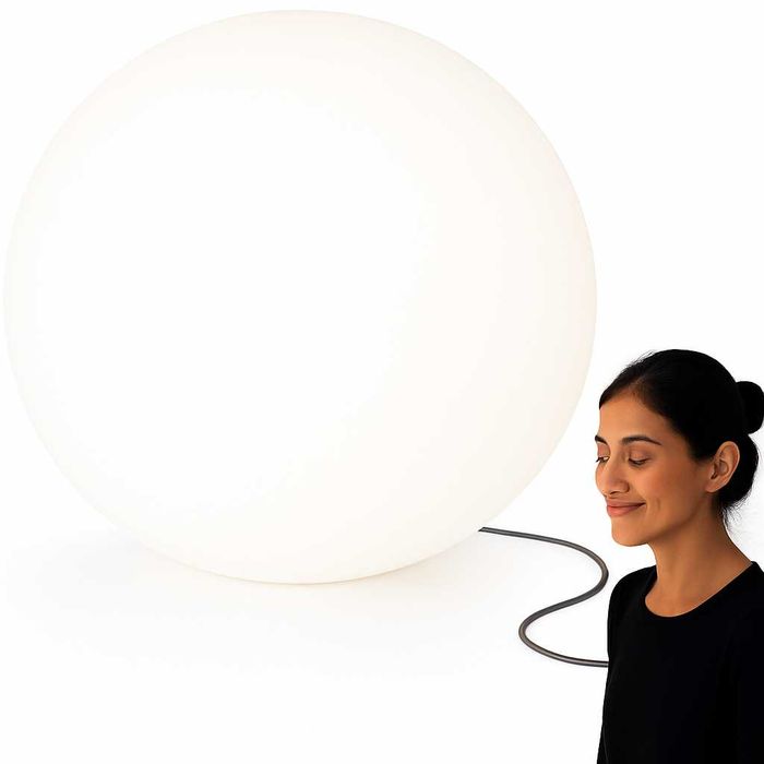 Lampa ogrodowa okrągła lampy 30cm. KULA 230V biała kula