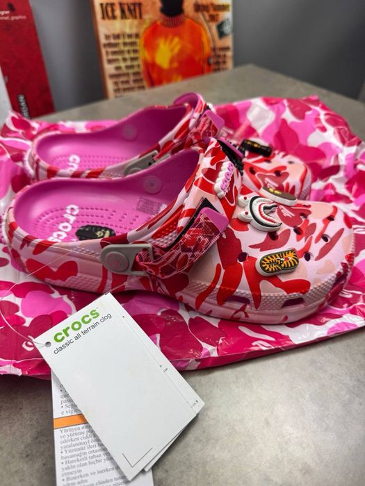 Шльопанці Crocs x Bape  тапочки крокси бейп 40,41,42,43,44,45
