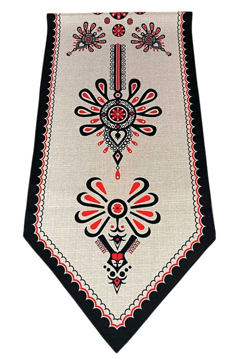 Folkowy Bieżnik na Stół 190x47 cm – Polski Produkt, Laserowy Nadruk