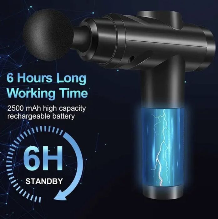 Вібраційний ударний мʼязовий масажер Massage Gun Zerolia