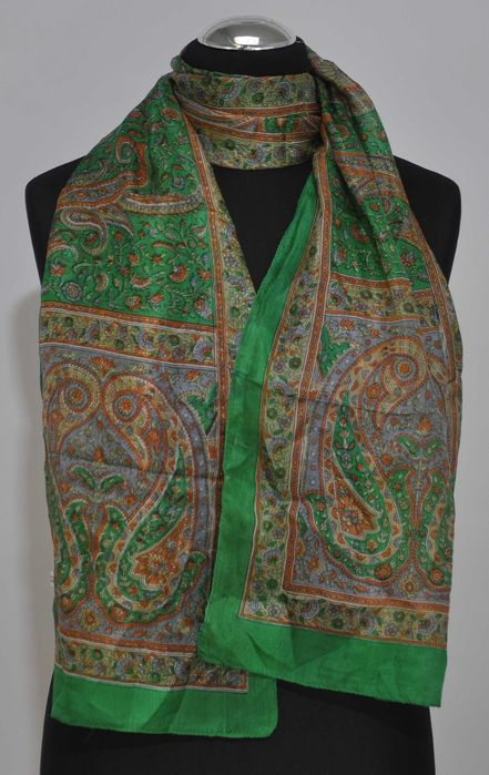 Szal Apaszka Szalik Chustka Damska Jedwabna Jedwab z Indii 170x50cm