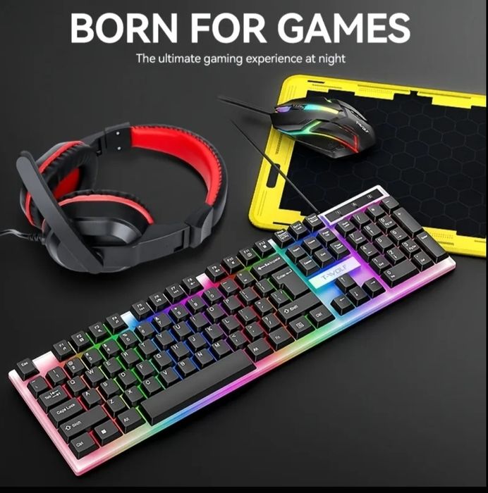 ‼️Знижка‼️ Геймерський комп'ютерний комплект 4в1 T-Wolf TF240‼️Акція‼️