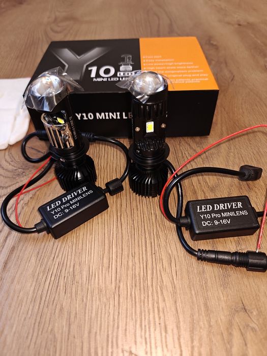 Автосвет. Лампи BI-LED міні лінзи мини линзы Y10 PRO  H7. Комплект