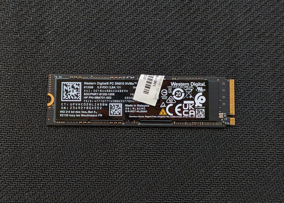 SSD Western Digital PC SN810 512GB NVMe