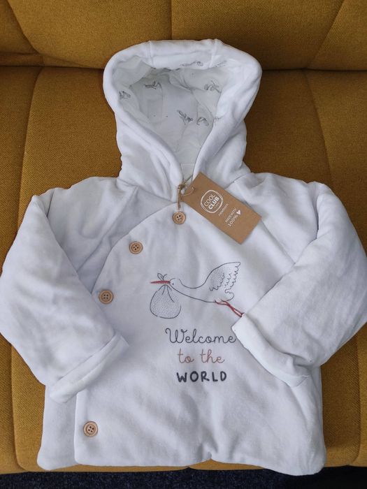 Bluza welurowa z kapturem r.80
