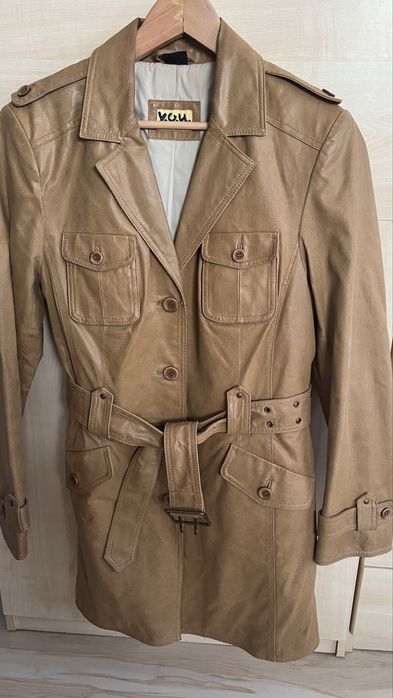 Płaszcz skórzany damski, rozmiar 40/42 wiosna