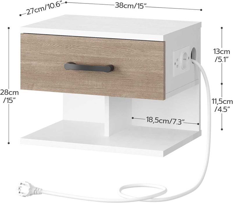 Nowy stolik nocny / regał /szafka/półka/stacja ładująca/HOOBRO !A2040!