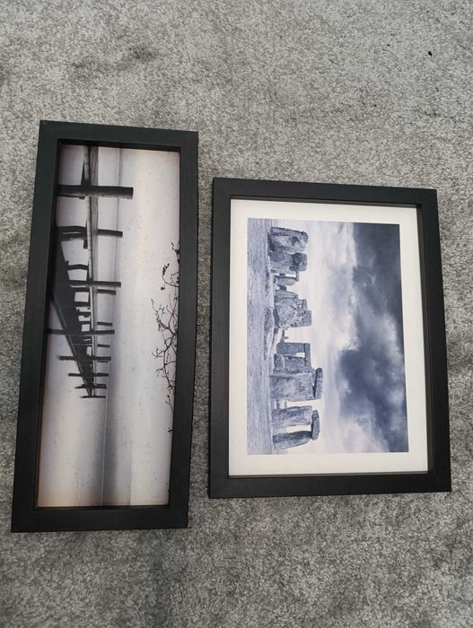 Quadros preto e branco (Stonehenge & paisagem cais)