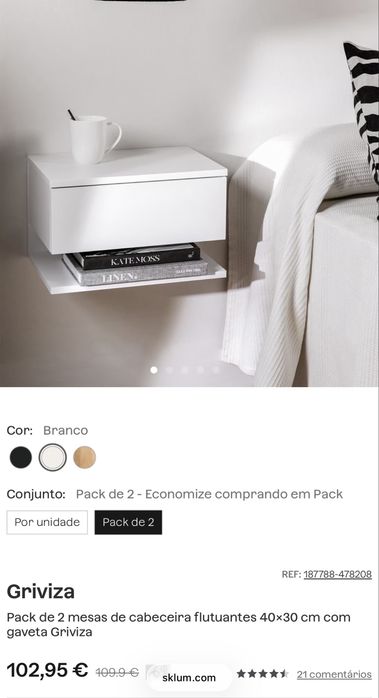 Mesinhas de cabeceira suspensas