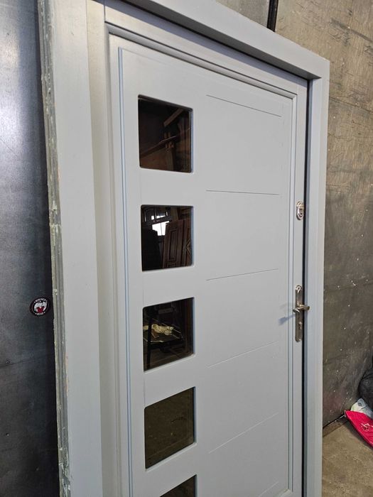 DRZWI Zewnętrzne Drewniane Sosnowe Wejściowe 108x209cm