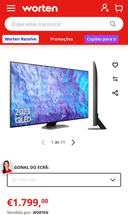 Samsung QLED 65” Q80C – Smart TV 4K