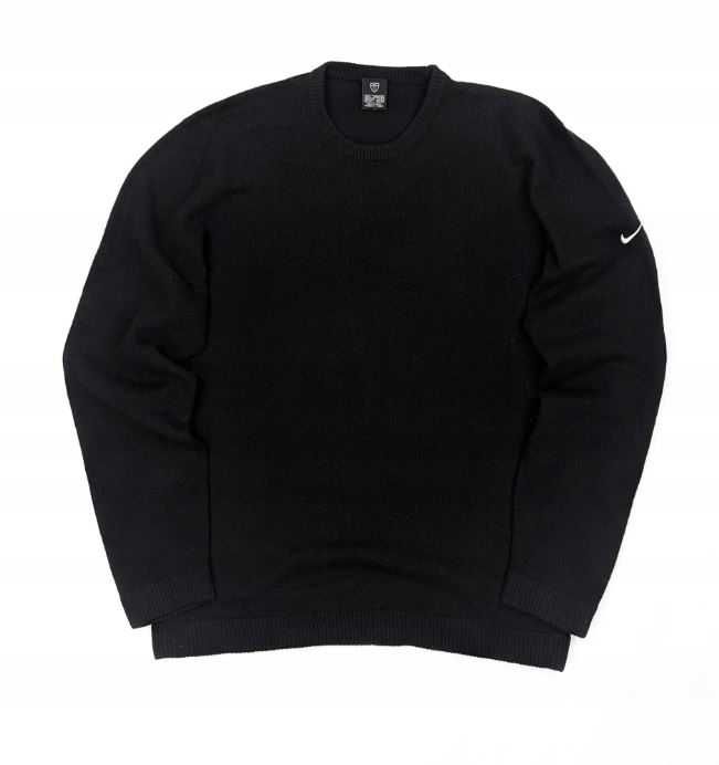 Nike golf czarny sweter wełniany L logo