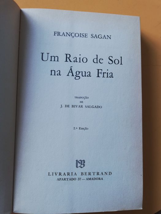 Um Raio de Sol na Água Fria de Françoise Sagan