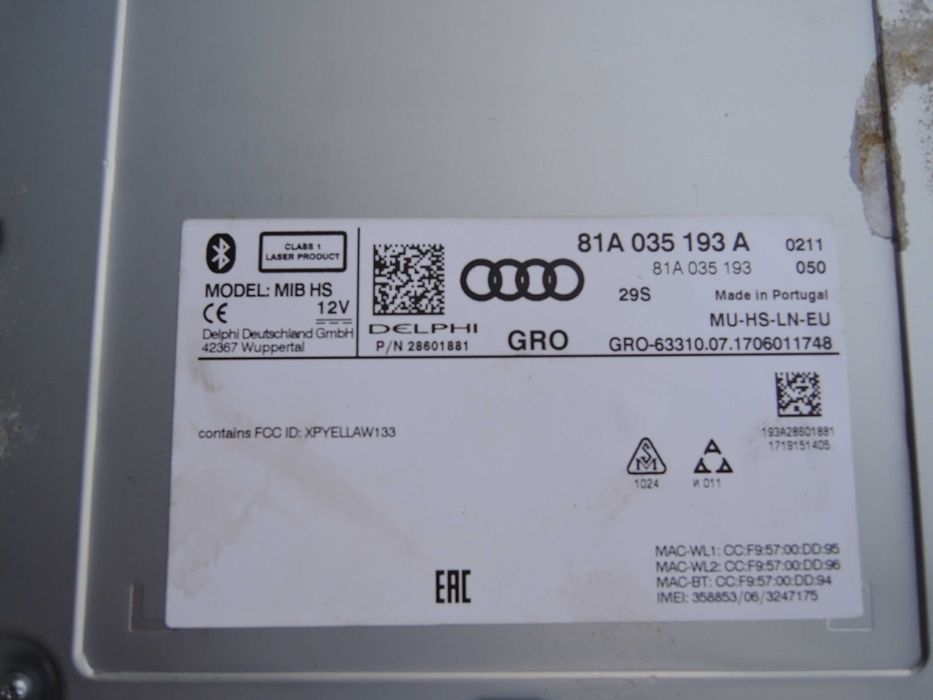 Nawigacja multimedia czytnik Audi s3 8v lift  81A.035.193A