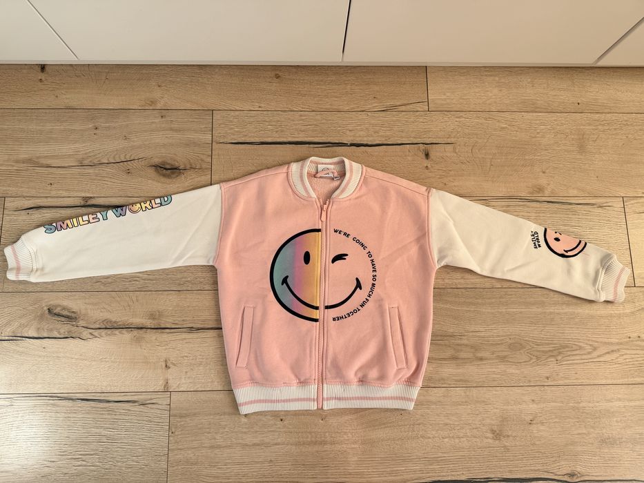 Bluza rozpinana smiley world 134 ciepła z meszkiem