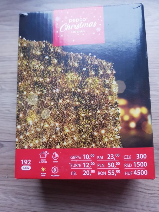 Nowy łańcuch świetlny 192 Led Marki Pepco