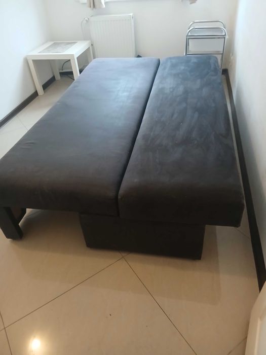 Sofa Łóżka Tapczan Łóżko - w stanie bardzo dobrym szary rozkładany