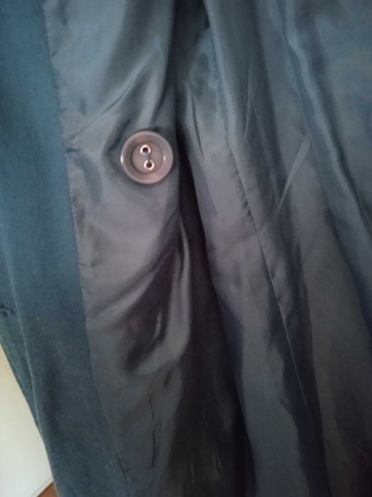 Casaco gabardine azul turquesa