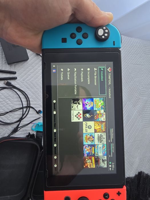 MEGAZESTAW Nintendo swich V2 przerobiona CWF+256GB