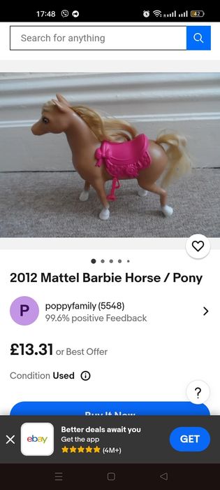 Кінь для Barbie від Mattel 2012 року