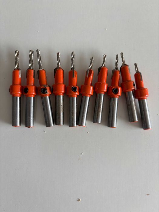 Conjunto 10 Brocas Escareadoras Madeira HSS Ajustáveis