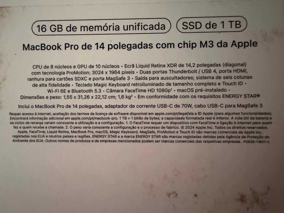 Macbook pro de 14 polegadas com chip M3 da apple como novo