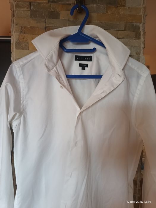 Koszula męska  biała super slim 37