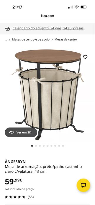 Mesa de centro/arrumação/apoio Angesbyn Ikea