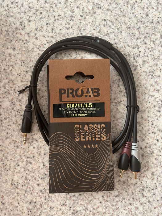 PROCAB Stereo miniJack 3.5mm to 2RCA Male - мініджек стерео 2RCA
