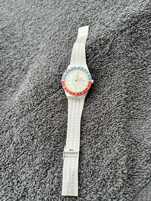 Timex Q Hydromod, White Pepsi, super stan, olej, zamiany