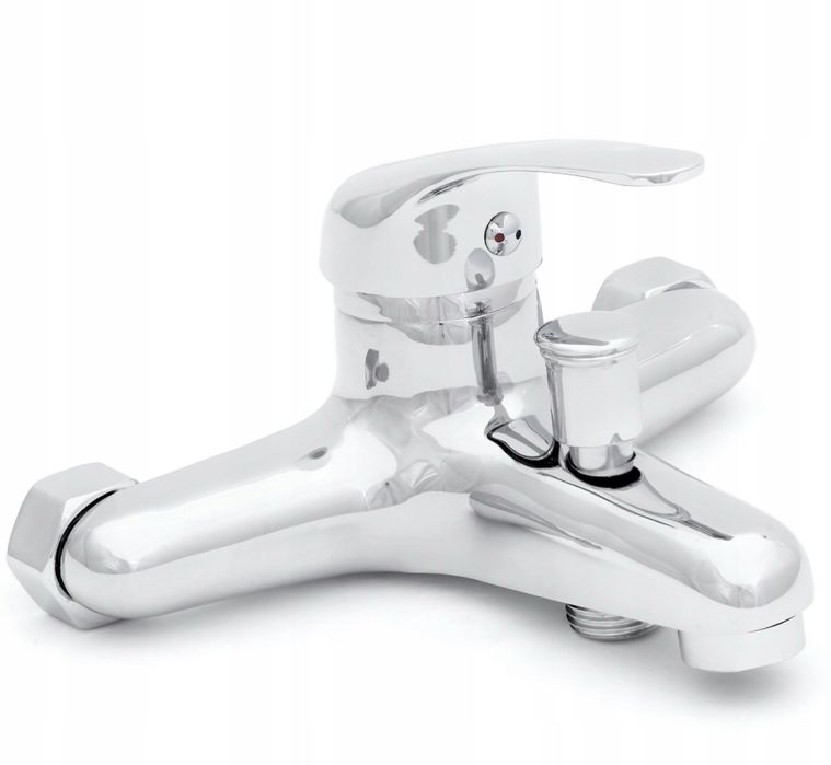 Bateria Wannowa Prysznicowa Ścienna Kran Wannowo Natryskowa Chrom