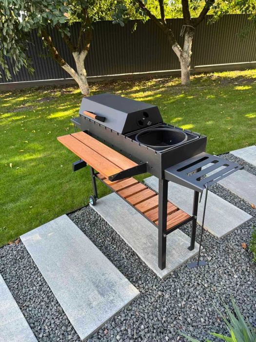 Мангал-барбекю на 13 шампурів з кришкою, решіткою та підставкою